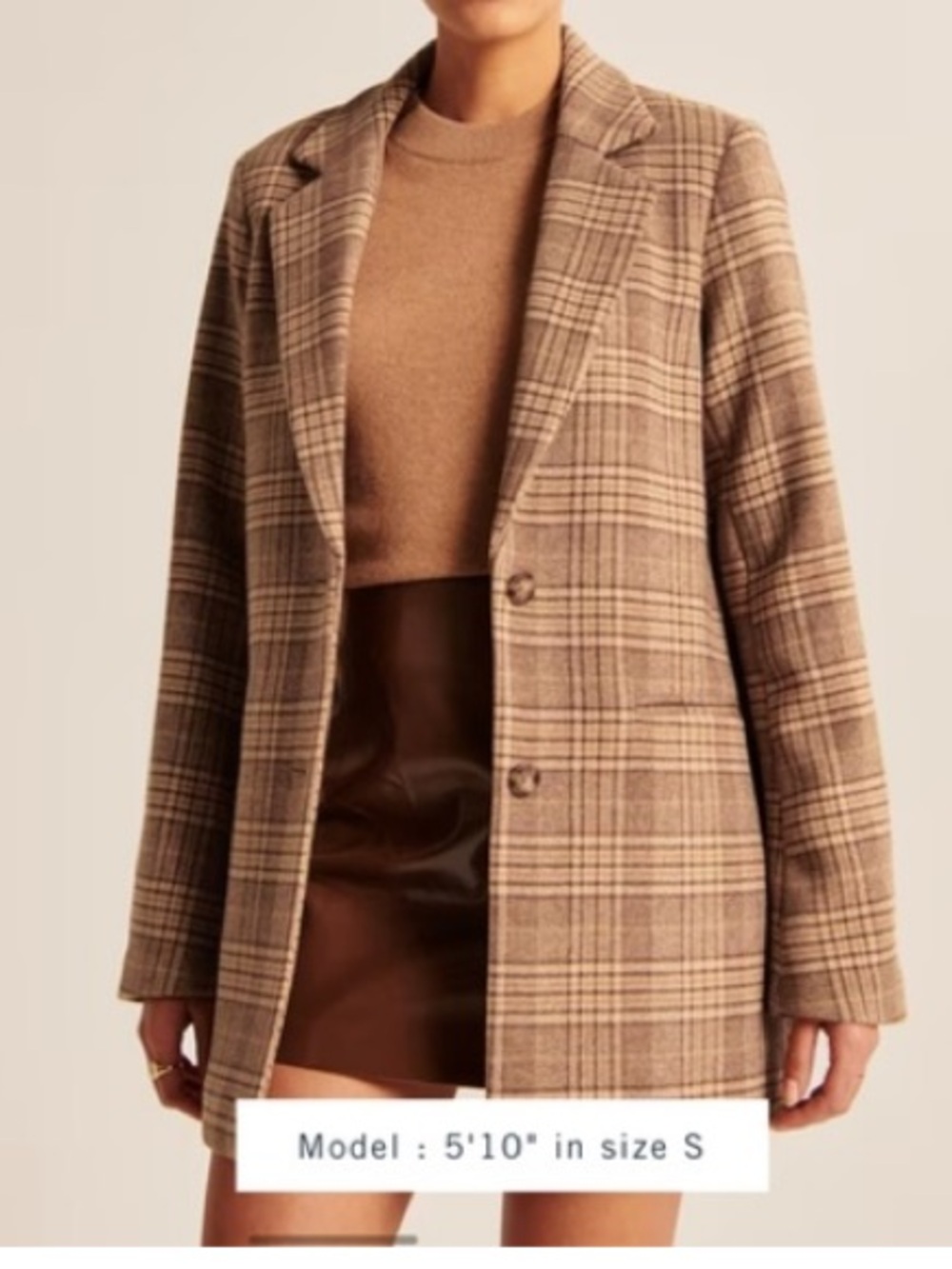 Abercrombie & Fitch brown plaid Heavyweight Wool-Blend Blazer Coat size XL